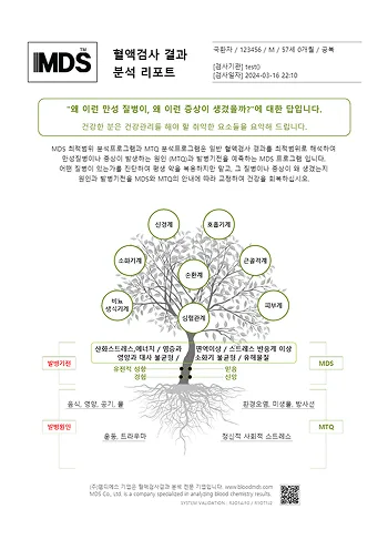MDS 환자용 리포트 표지